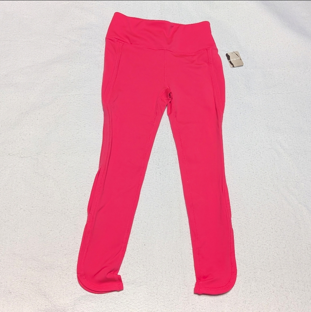 NWT Free People Movement Dance Capri Leggings Womens Small Coral Pink Cut Outs